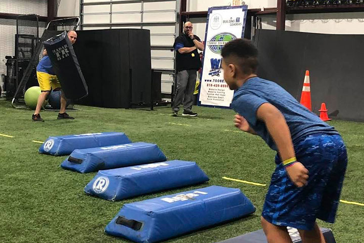 Middle and Outside Linebacker Football Training by Kansas City Athlete Training for both youth and high school athletes with group classes and private training along with camps and speed and agility classes for all sports and athletics in Kansas City Missouri