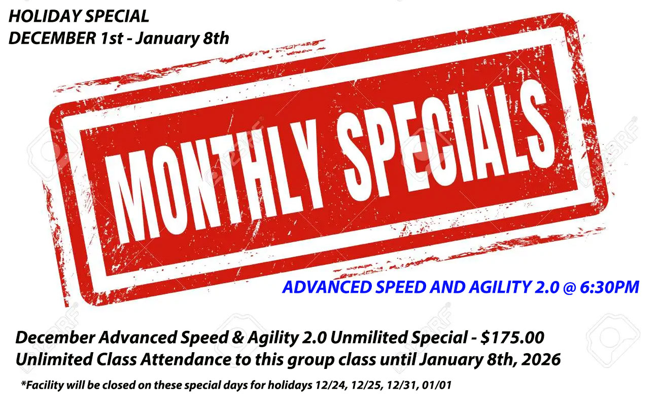 Unlimited Monthly Plan Holiday Special for December at Kansas City Athlete Training in Kansas City Missouri visit our website at www.WeTrainKC.com