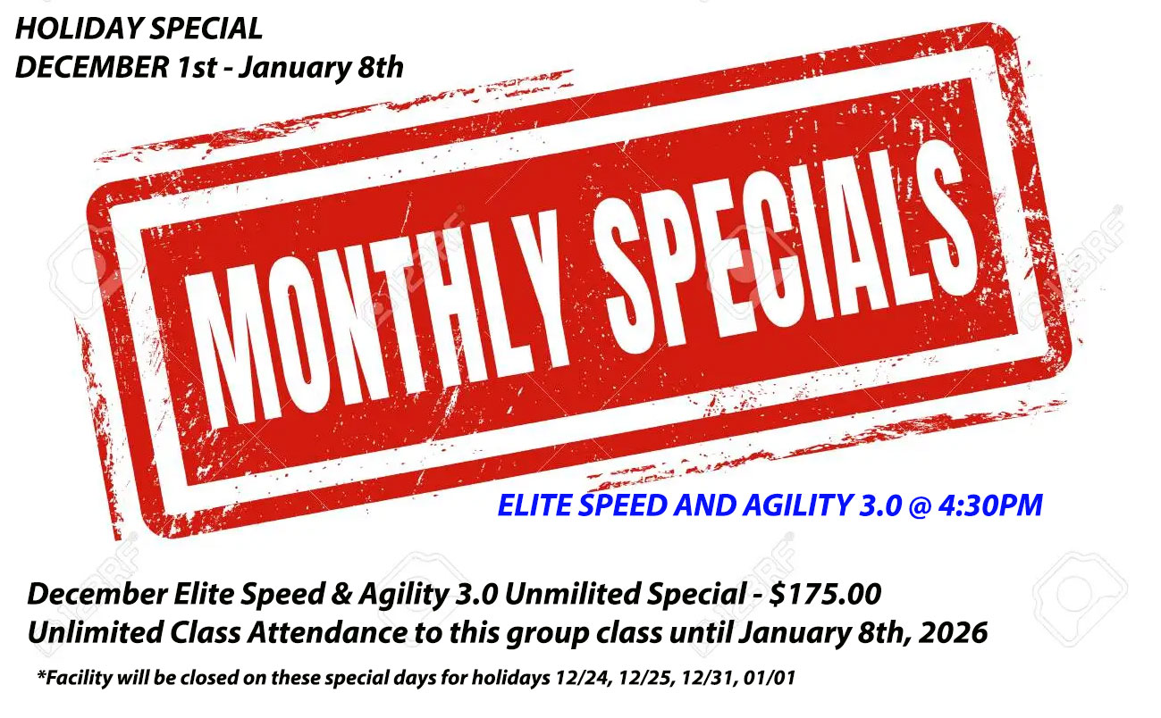 Unlimited Monthly Plan Holiday Special for December at Kansas City Athlete Training in Kansas City Missouri visit our website at www.WeTrainKC.com