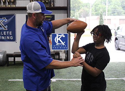 Kansas City Athlete Training Quarterback Football Academy Group Classes and Private QB 1 on 1 Lessons for youth, middle school and high school football players looking to improve and excel at the Quarterback position with fundamentals being taught at the WeTrainKC Indoor Facility in Kansas City Missouri