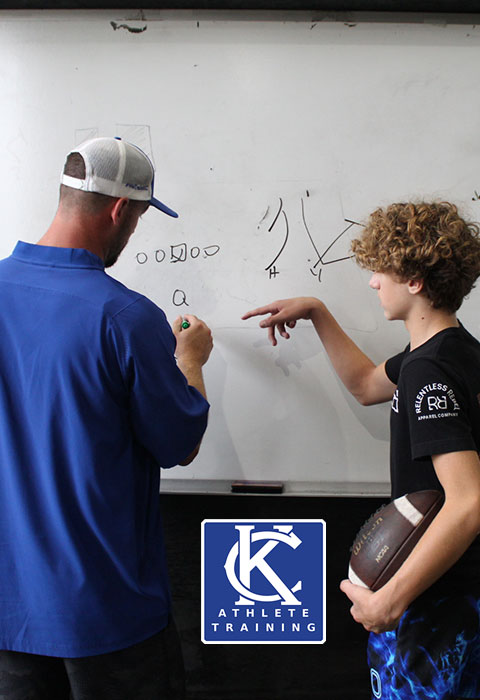 Kansas City Athlete Training Quarterback Football Academy Group Classes and Private QB 1 on 1 Lessons for youth, middle school and high school football players looking to improve and excel at the Quarterback position with fundamentals being taught at the WeTrainKC Indoor Facility in Kansas City Missouri