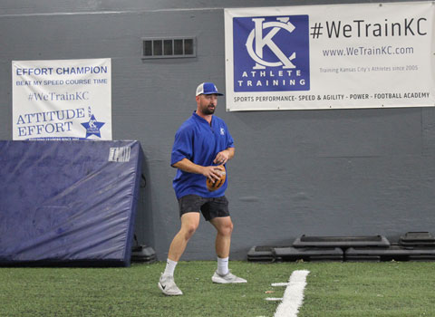 Kansas City Athlete Training Quarterback Football Academy Group Classes and Private QB 1 on 1 Lessons for youth, middle school and high school football players looking to improve and excel at the Quarterback position with fundamentals being taught at the WeTrainKC Indoor Facility in Kansas City Missouri