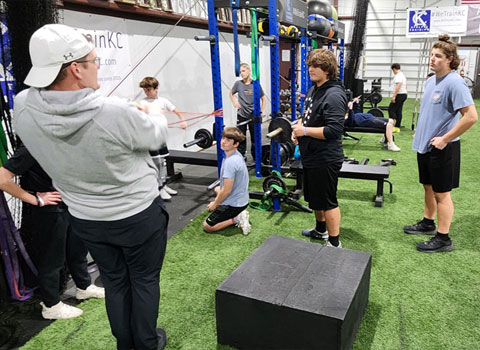 Kansas City Athlete Training Weightlifting Group Classes for all sports including Football, Baseball and Softball Strength and Conditioning Group Classes at the WeTrainKC Indoor Facility in Kansas City Missouri